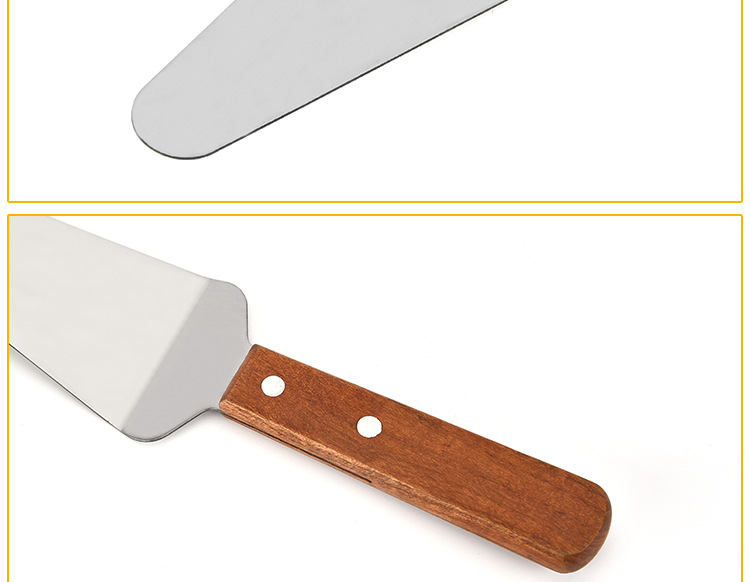 烘焙厨器工具 木手柄不锈钢蛋糕铲三角铲子 披萨芝士铲刀厨房用品