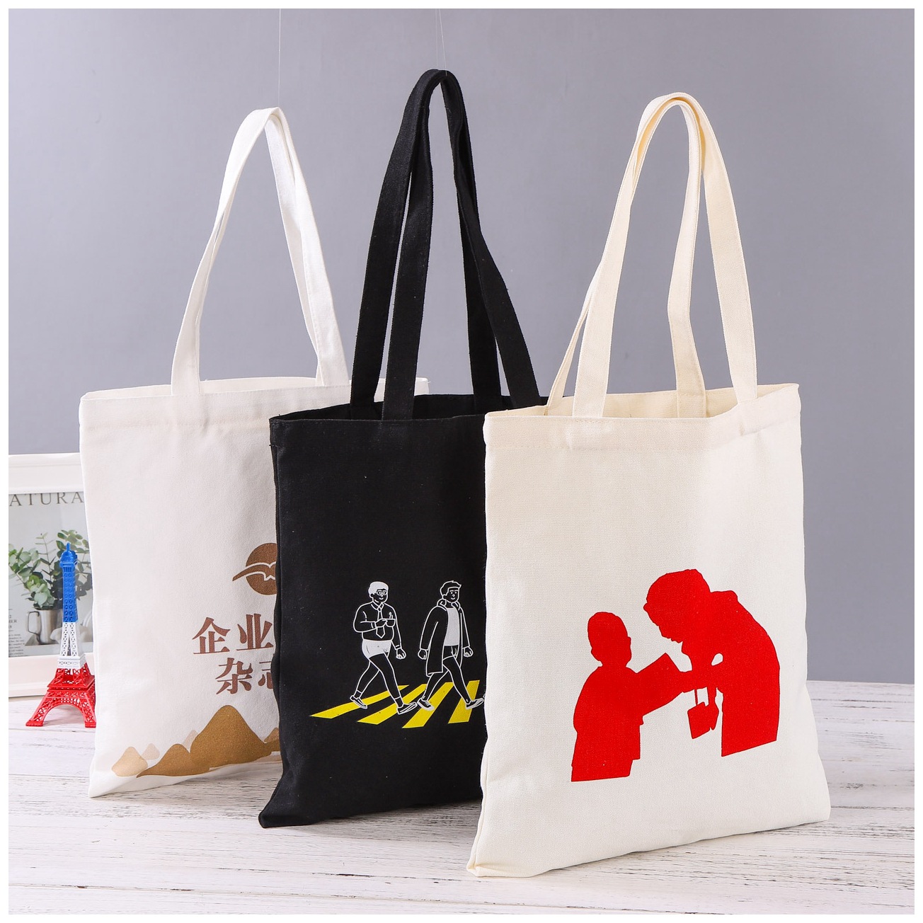 厂家手提袋购物棉布袋定做广告拉链帆布袋定制棉束口包可加印logo