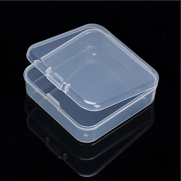pp塑料盒 正方形物品收纳盒 药品盒零件盒连体盖小产品包装盒定制