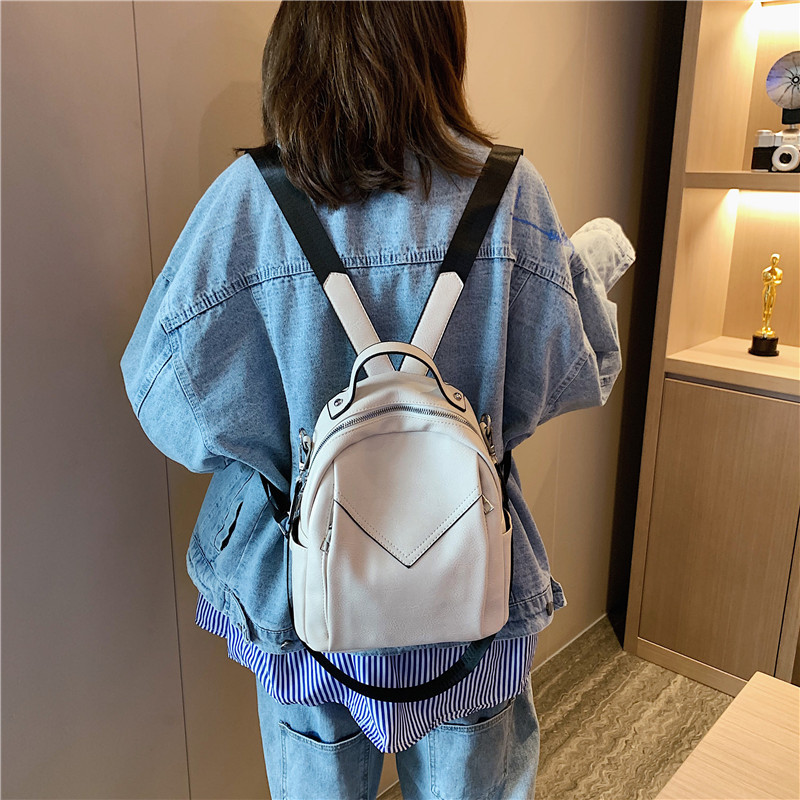 Internet Celebrity Backpack Women's Small Bag 2019 New Korean Style Stylish Simple and Versatile Soft Leather Multi-Purpose One Shoulder Small Backpack