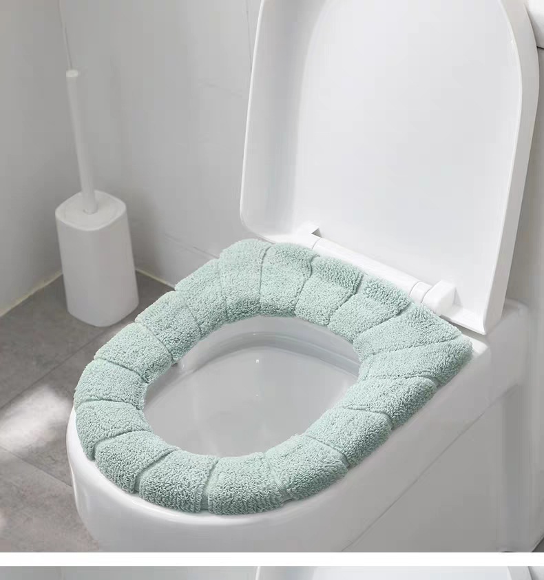 O-Type Knitted Universal Toilet Washer Nordic Style Thickened Super Soft Multi-Color Toilet Seat Cover Pad