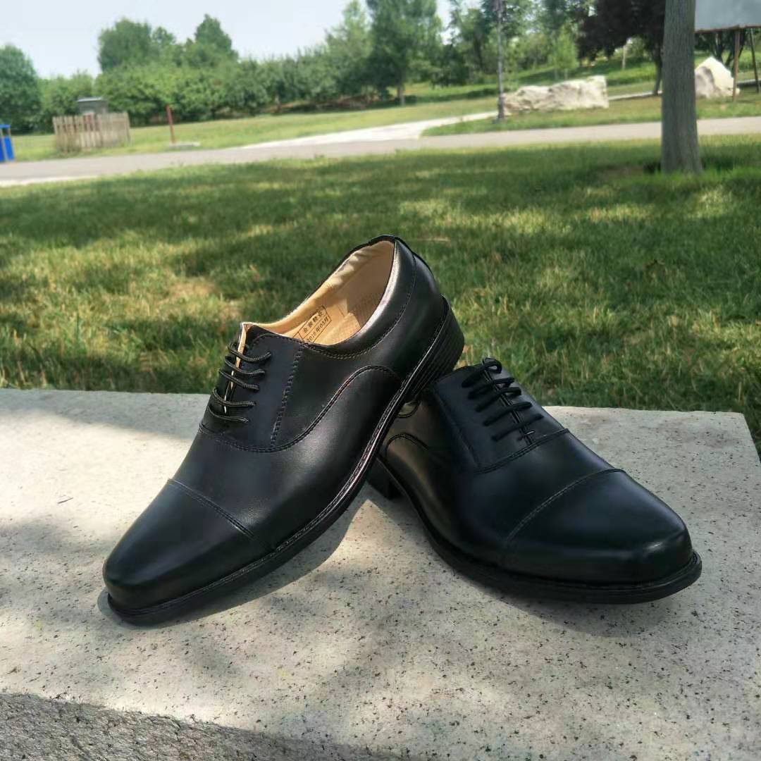 厂家直销07a制式校尉军官黑色皮鞋 耐磨防滑 超迁材料