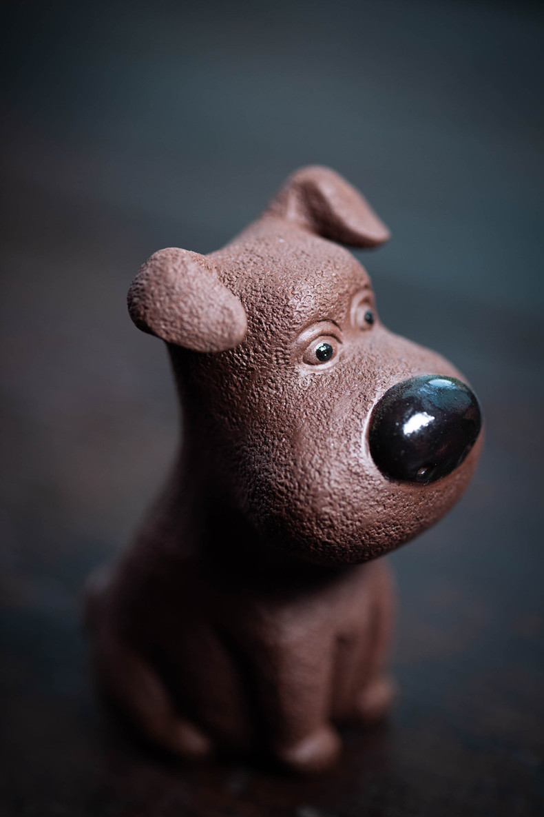 宜兴原矿紫砂茶宠狗雕塑创意摆件旺财狗可养批发厂家