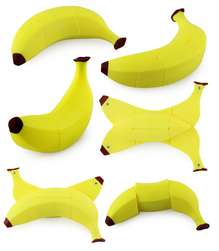 香蕉魔方初学者益智减压玩具水果套装顺滑不掉色儿童三阶段异形