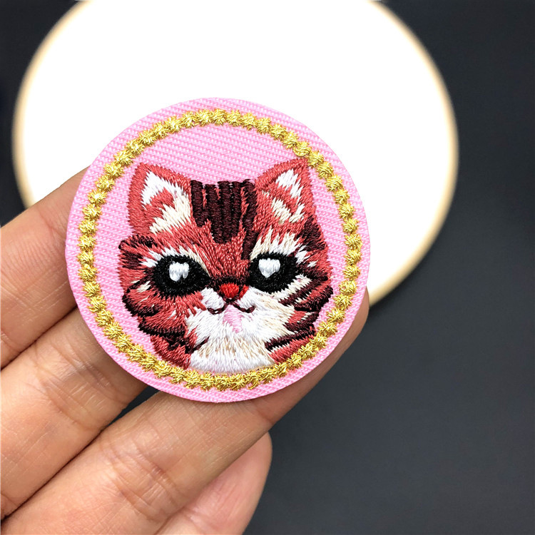 可爱动物电脑绣花章仔熊猫刺绣布贴儿童衣服背胶补丁贴diy修补贴