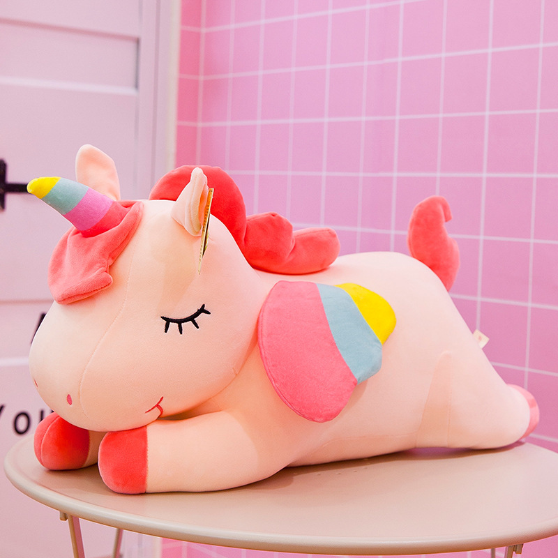 Cross-Border Angel Rainbow Unicorn Doll Plush Toys Large Rag Doll Doll Sleeping Pillow Wholesale Gift