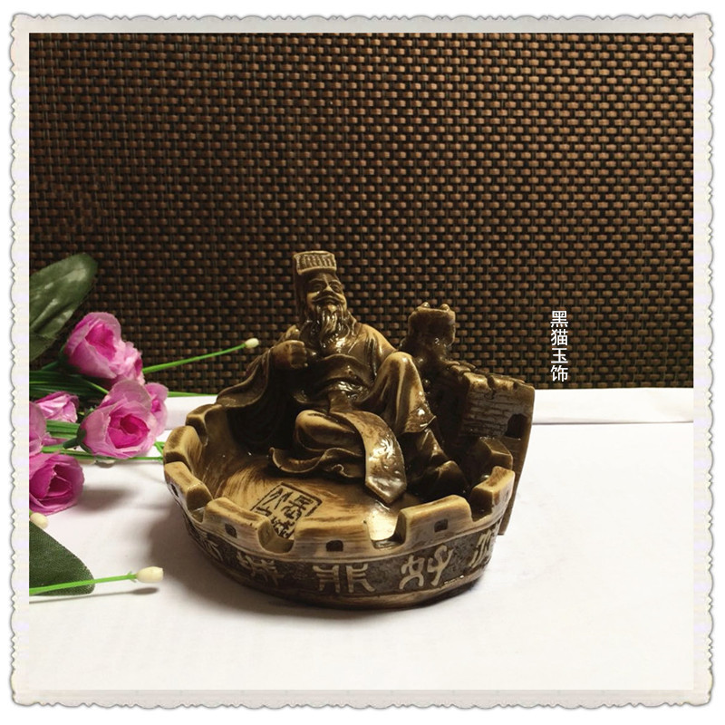 仿古烟灰缸摆件批发 树脂烟灰缸摆件销售 工艺品会销江湖地摊展销