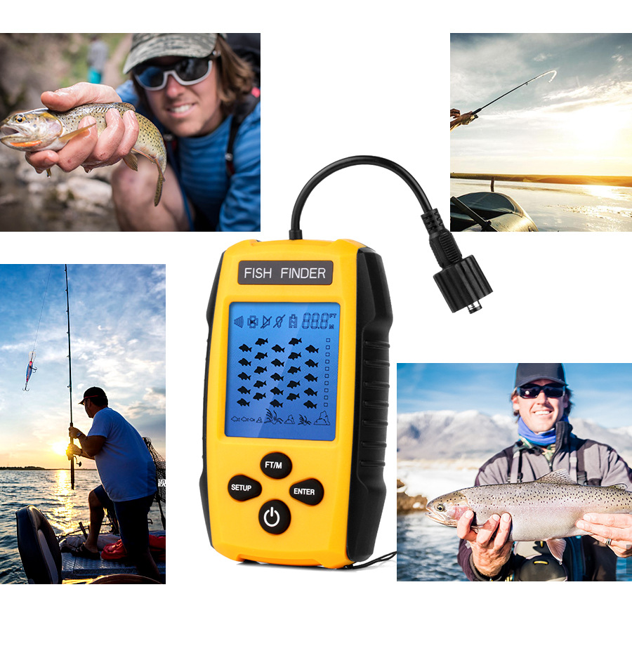 探鱼器 超声波声纳有线鱼群探测器 屏幕显示fish finder tl88
