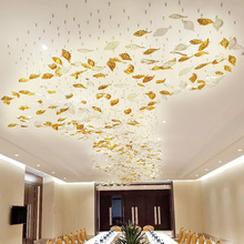 大型工程吊灯酒店会议室别墅售楼部大堂造型灯创意艺术树叶玻璃灯