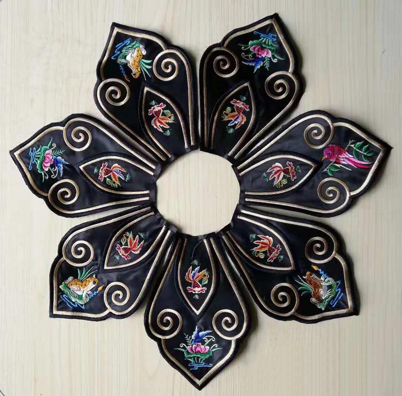 汉服云肩民族风图案刺绣贵妃披风云肩刺绣绣布裁片绣花名族刺绣