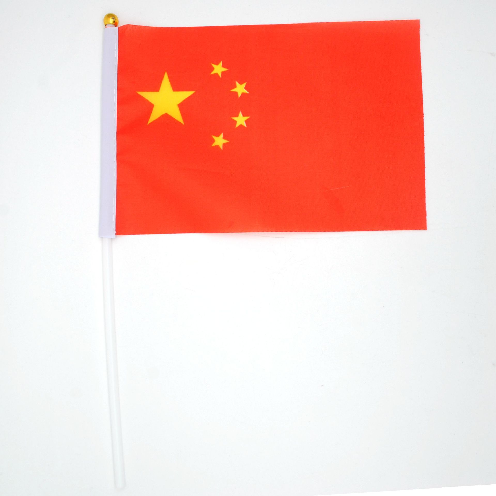 7号8号手挥旗国庆旗帜国旗 旗杆塑料手摇中国旗 五星小红旗 带杆