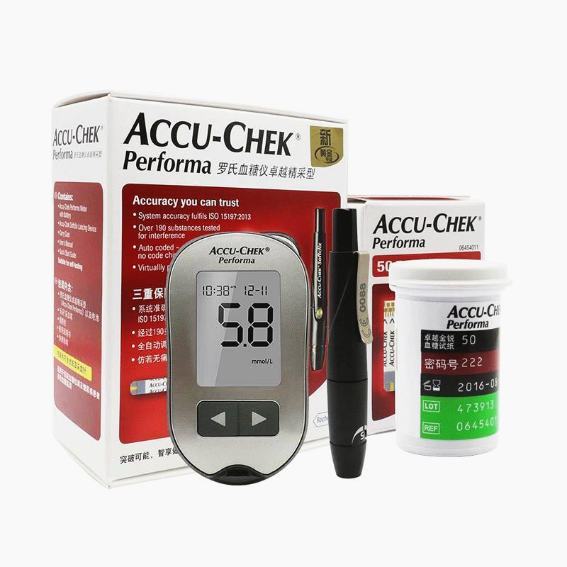 罗氏卓越型血糖仪家用金锐精彩型纤巧型全自动德国performa血糖仪