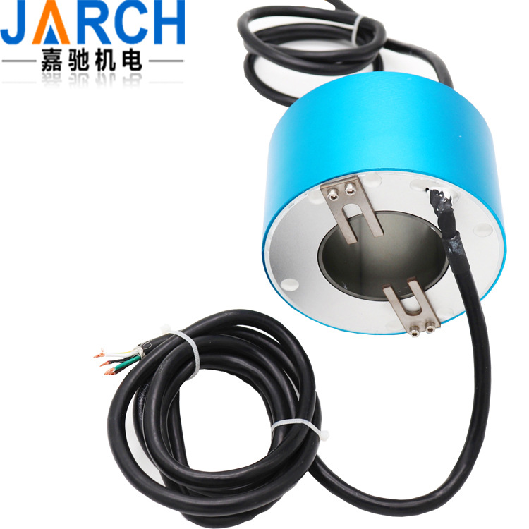 孔径80mm导电滑环过孔铝合金旋转空心轴汇流环 外径 电流可定制