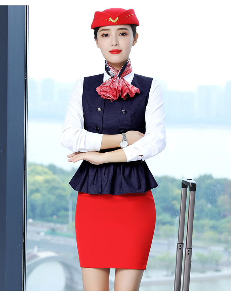 西南航空空姐制服职业套装女高铁地铁乘务员学生班服酒店前台工装