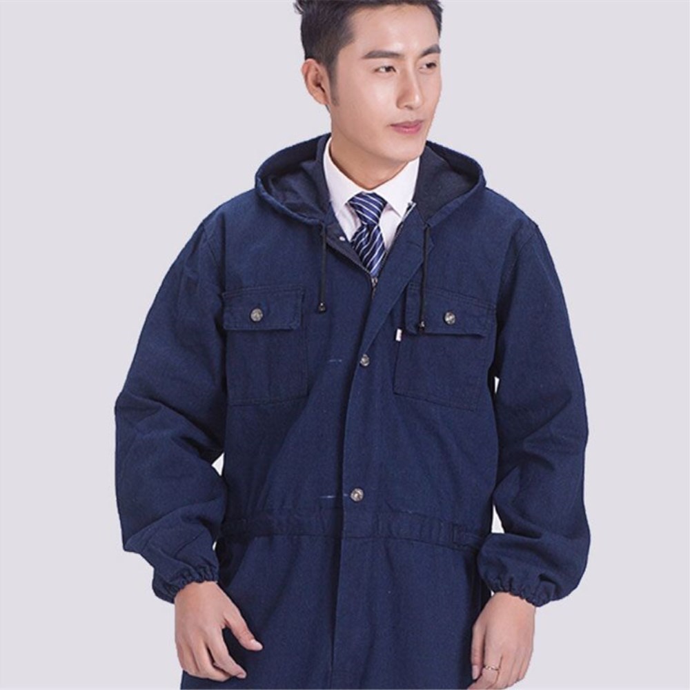 定做长袖连体工作服套装带帽劳保工作服男汽修电焊工程服喷漆劳保