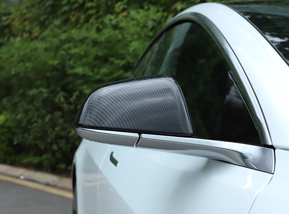 适用于特斯拉model3后视镜罩装饰倒车镜盖保护壳亮条贴片改装配件