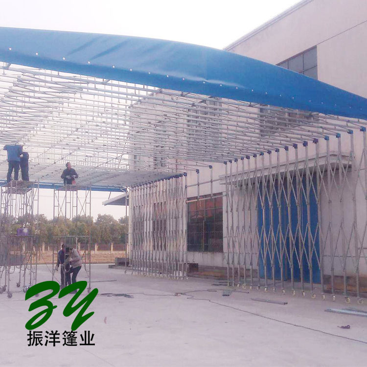 深圳市振洋篷业工程有限公司 :户外推拉雨棚安装:大排档伸缩雨棚