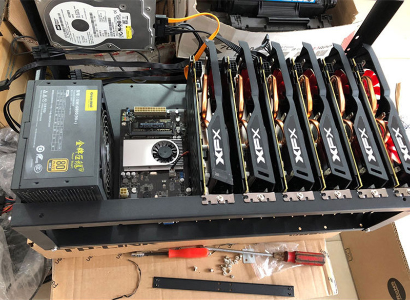 美基meiji,ai超算开放式机箱,支持6-8卡gpu显卡支架,矿机架