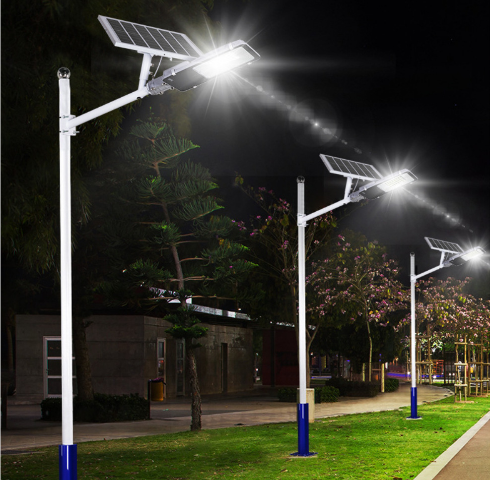 新款led太阳能路灯一体新农村道路照明路灯 50w户外庭院投光灯