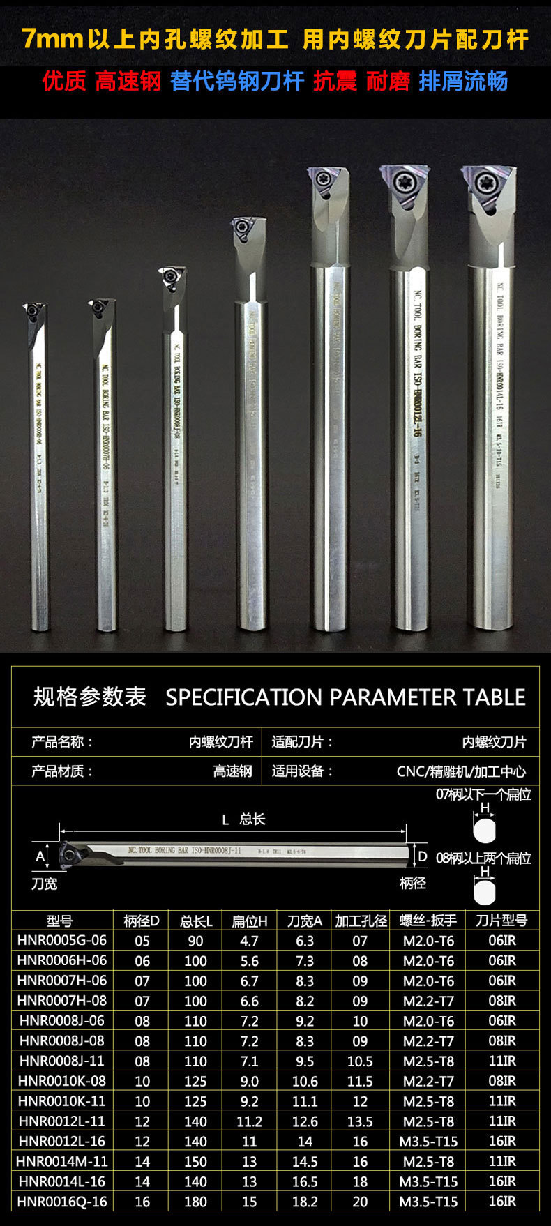 内螺纹车刀 小孔牙刀 小径内孔螺纹刀 非标定制小孔内螺纹车牙刀
