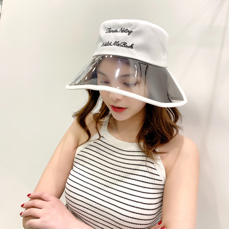 透明帽子女夏天韩版百搭原宿塑料网红渔夫帽防晒遮阳太阳沙滩帽