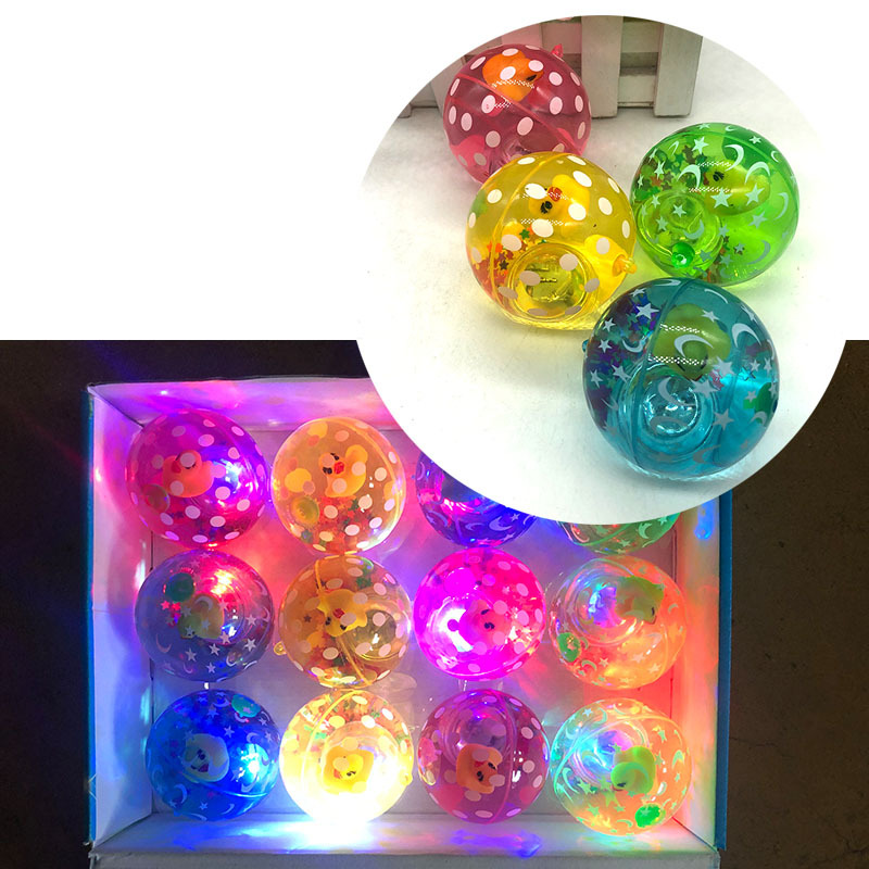 Flash Crystal Ball Jumping Ball Bouncing Ball for Children Luminous Stall Supply Hot Sale Toy Stall Small Gift Drainage