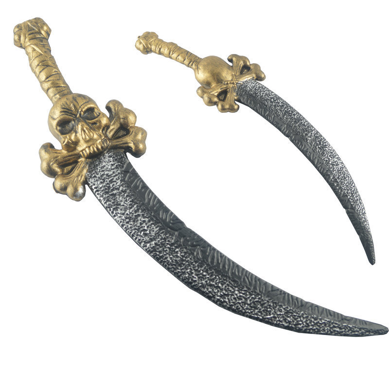 儿童剑客塑料玩具刀剑 节日舞会表演刀剑武器模型玩具 塑料骷髅刀