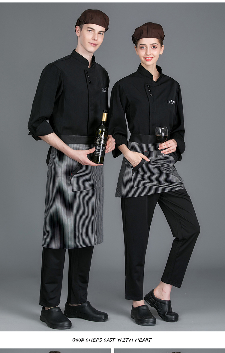 酒店厨师工作服秋冬长袖制服西餐厅西饼烘焙师服装面庄面包面点师