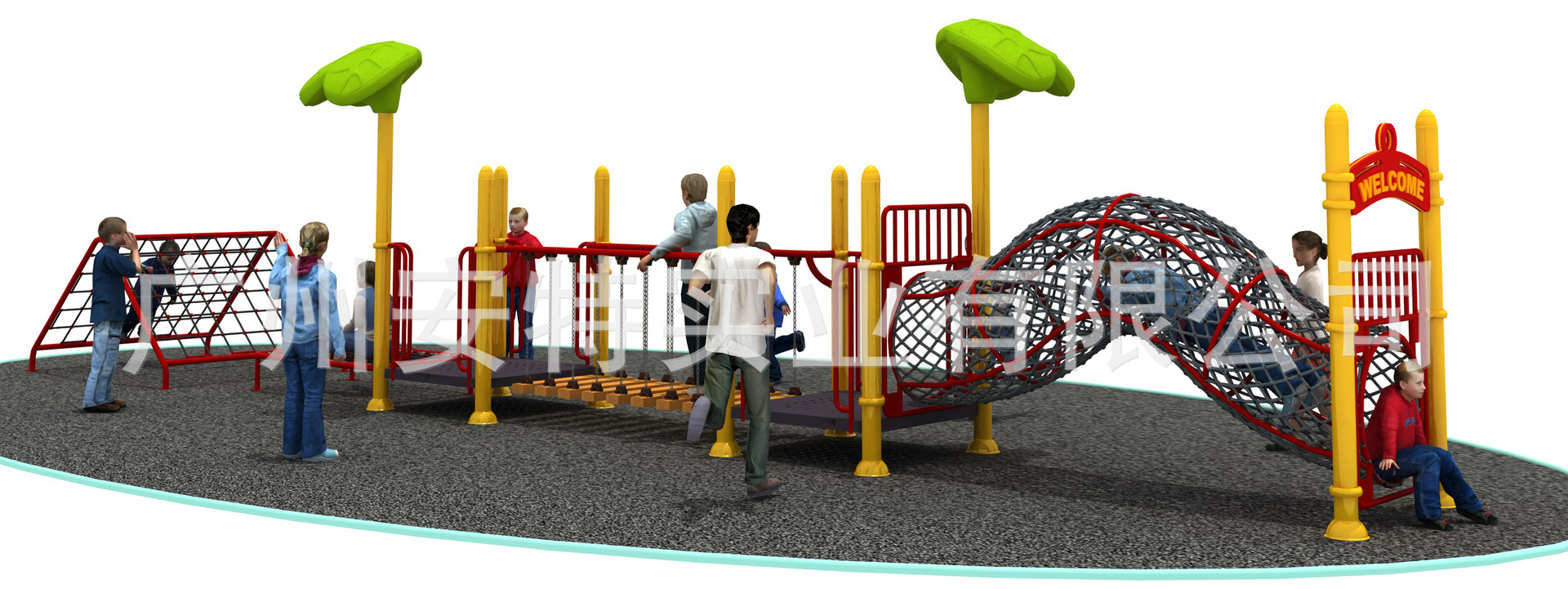 供应幼儿园感统拓展攀爬设施公园户外木质体能训练攀爬绳网组合架