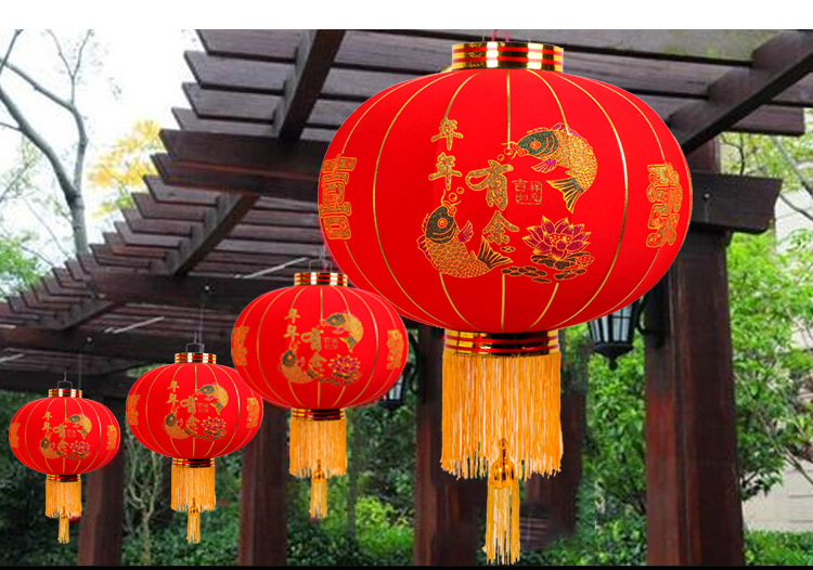 大红灯笼 新年户外led植绒布冬瓜结婚灯笼春节节庆婚庆灯笼批发