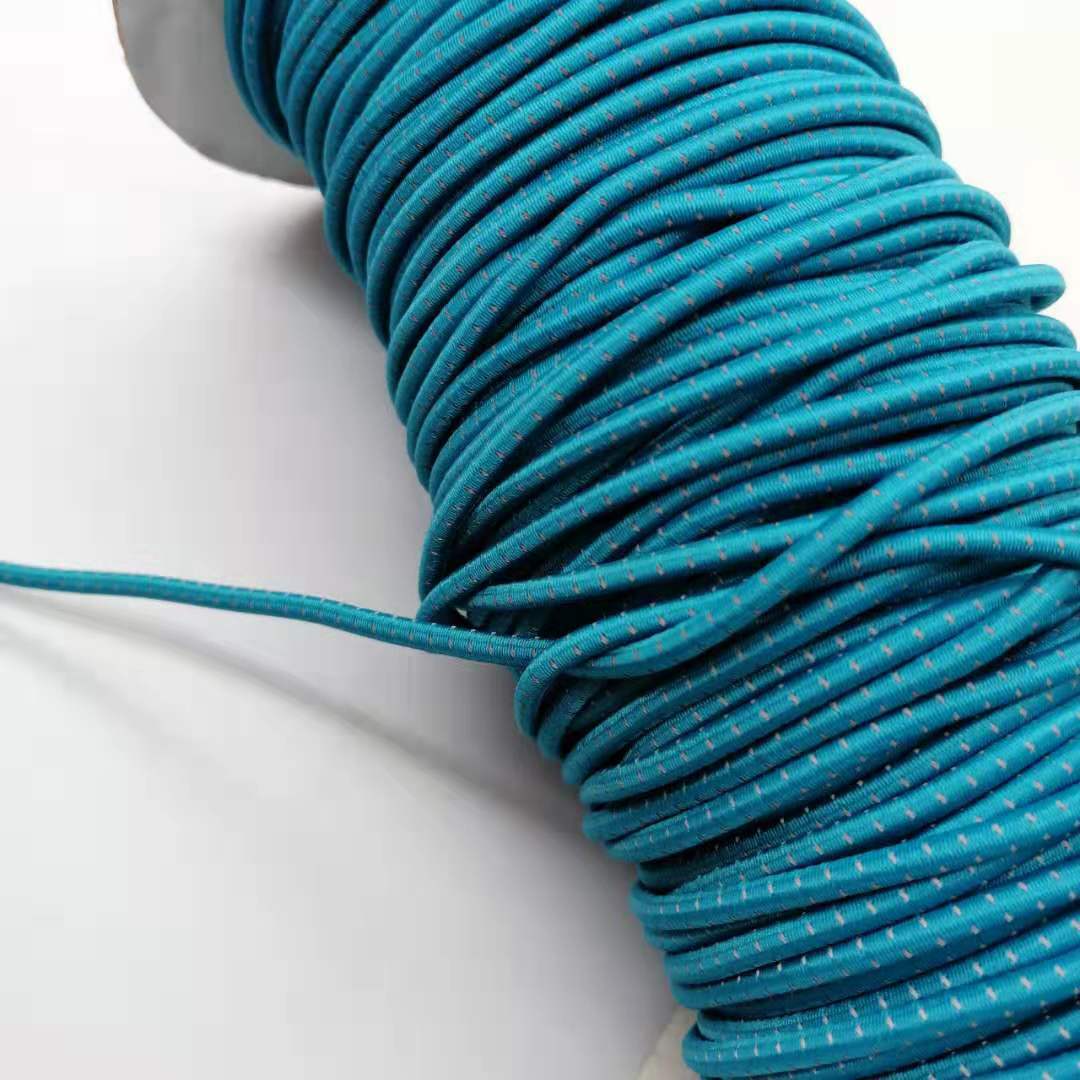 绳子厂家专业生产圆形橡筋绳 松紧弹力绳 间反光条弹力绳