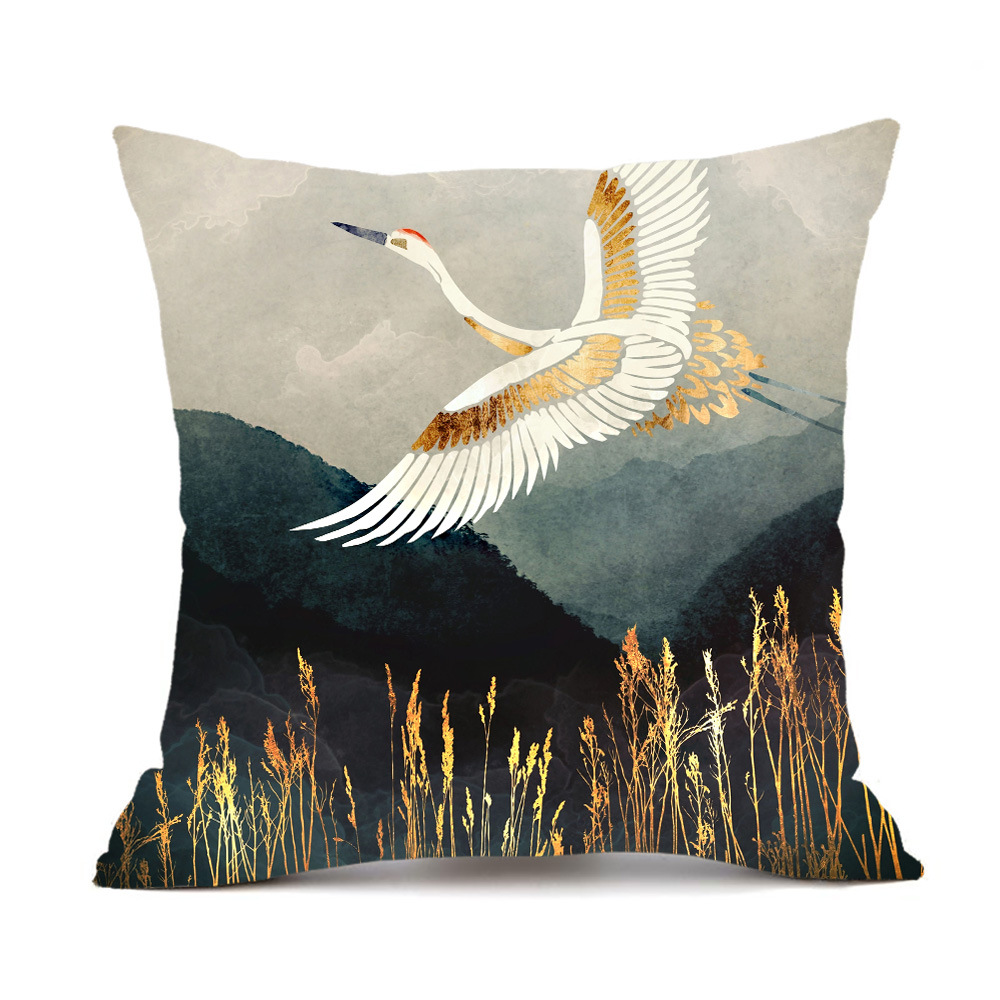 Light Luxury Oil Painting Landscape Pillow Cover Cross-Border New Arrival Pillow Back Seat Cushion Factory Direct Sales Picture Can Be Set Pillow