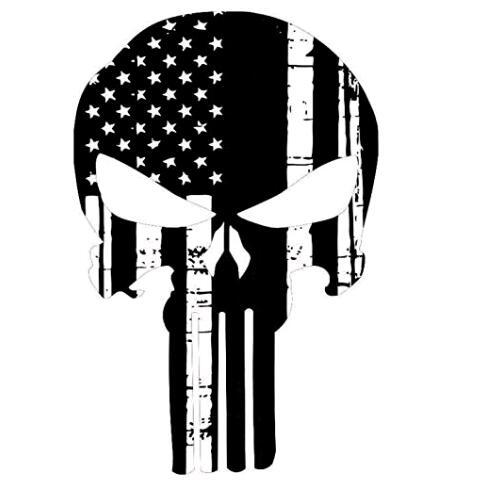 美国国旗骷髅头 车贴 经典国旗外贸 黑色白色车窗玻璃贴纸 al415