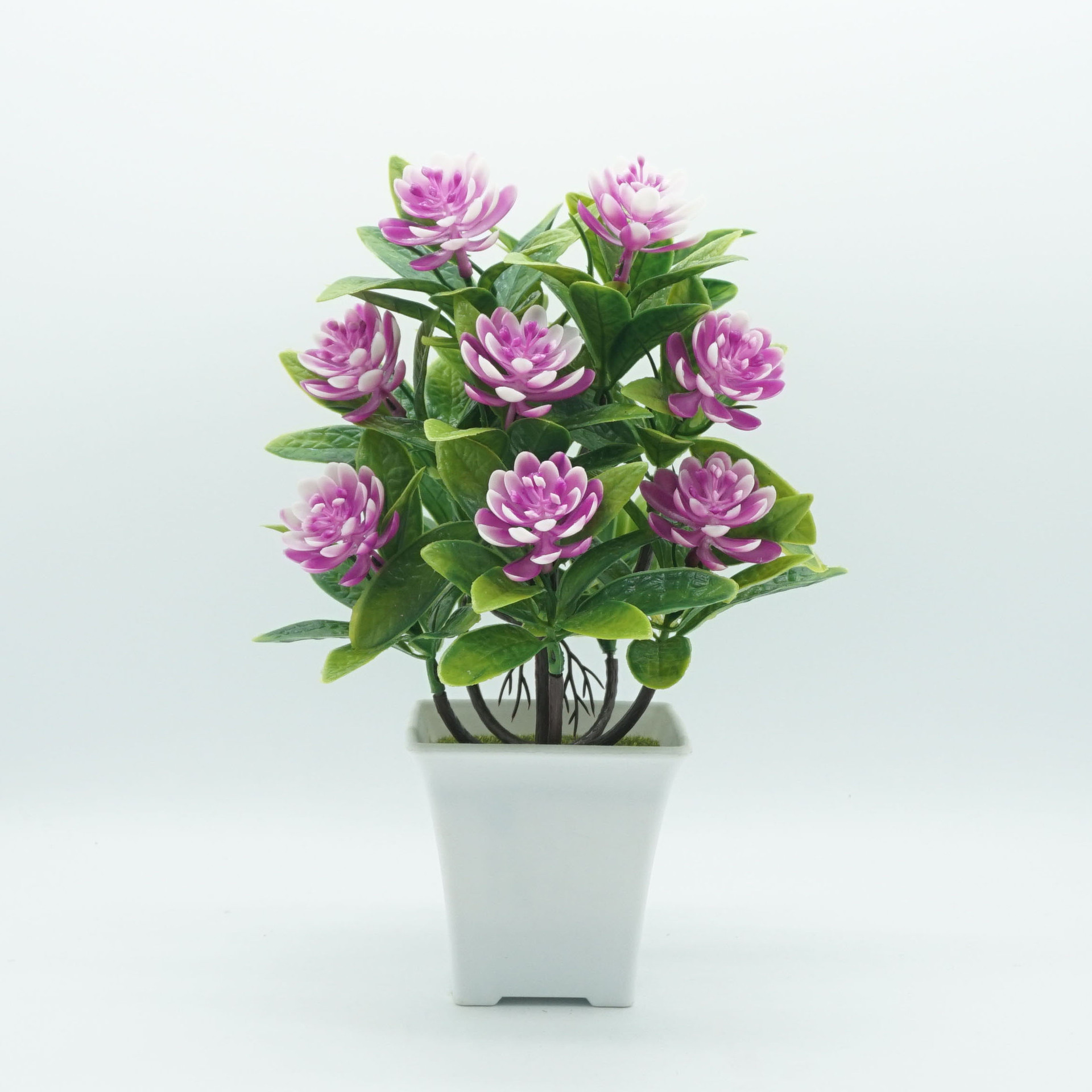 仿真莲花盆景 塑料花假花装饰花绿植小盆栽 家居仿真植物盆栽套装
