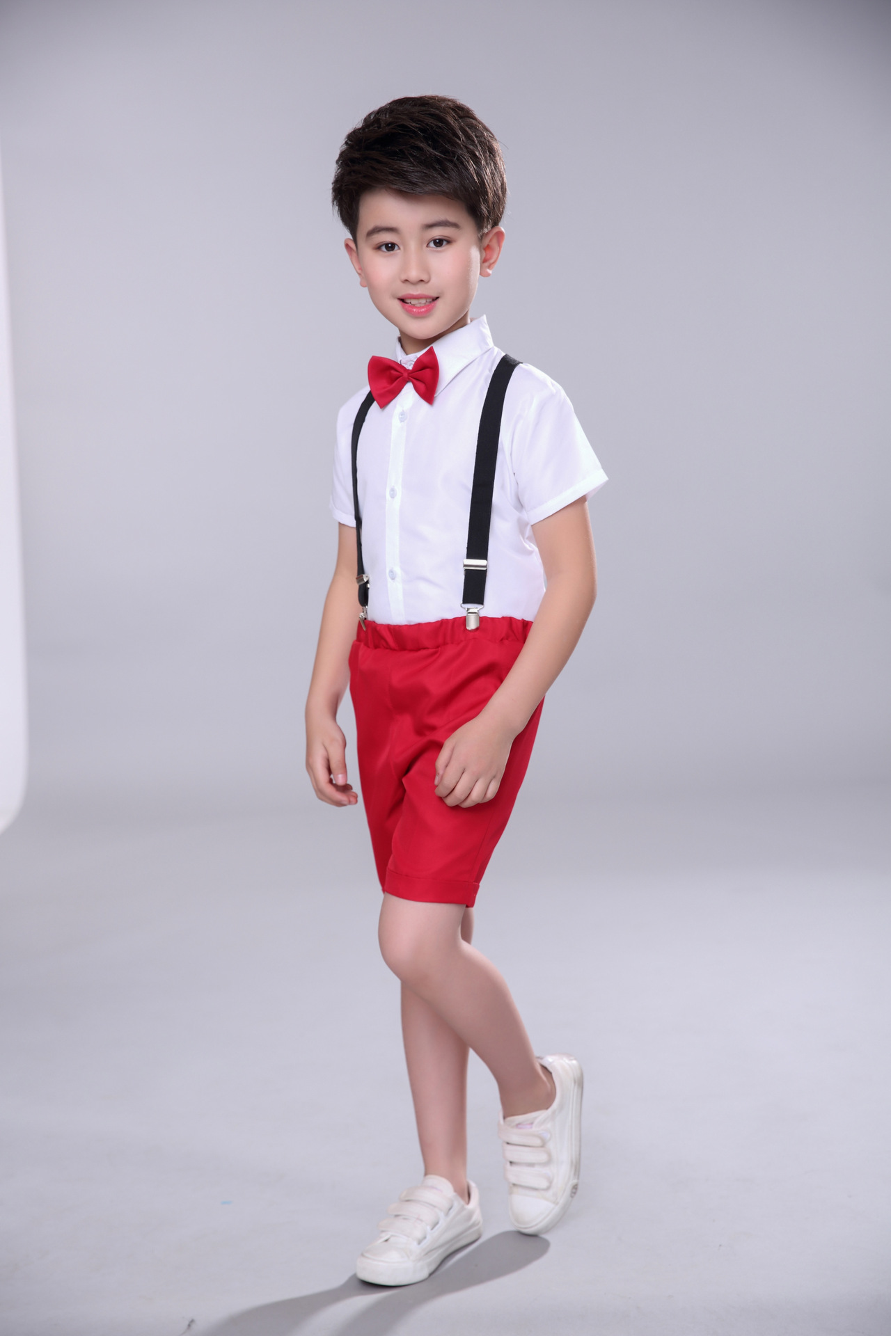 六一儿童节演出服背带裤男女童主持人男孩小学生合唱朗诵表演服装