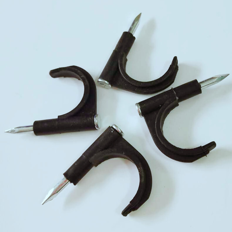 厂家供应 u型钢钉线卡线 加厚圆形钢钉电线卡 特种钢钉卡