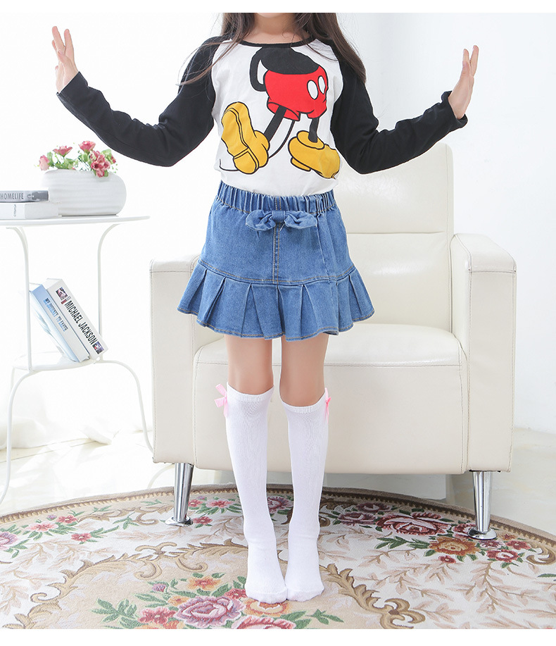 中筒女童公主袜韩国纯色蝴蝶结学生中筒袜 棉袜儿童过膝袜子批发