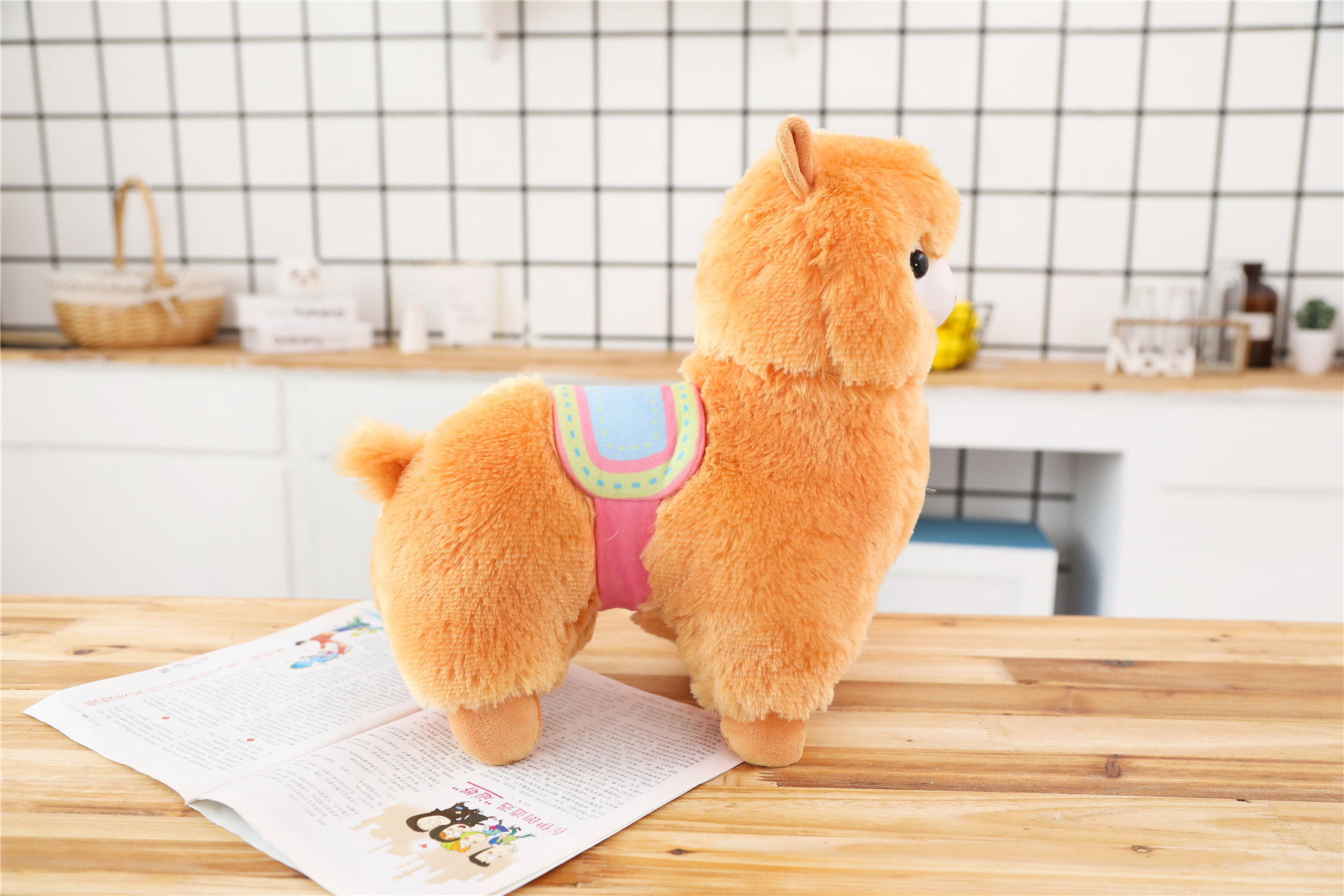 alpaca彩虹羊彩虹羊驼公仔草泥马神兽羊驼毛绒玩具羊驼安抚娃娃