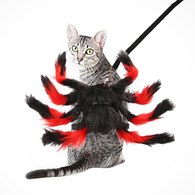 New Pet Supplies Cat Halloween Christmas Chest Strap Spider Hand Holding Rope Pet Supplies