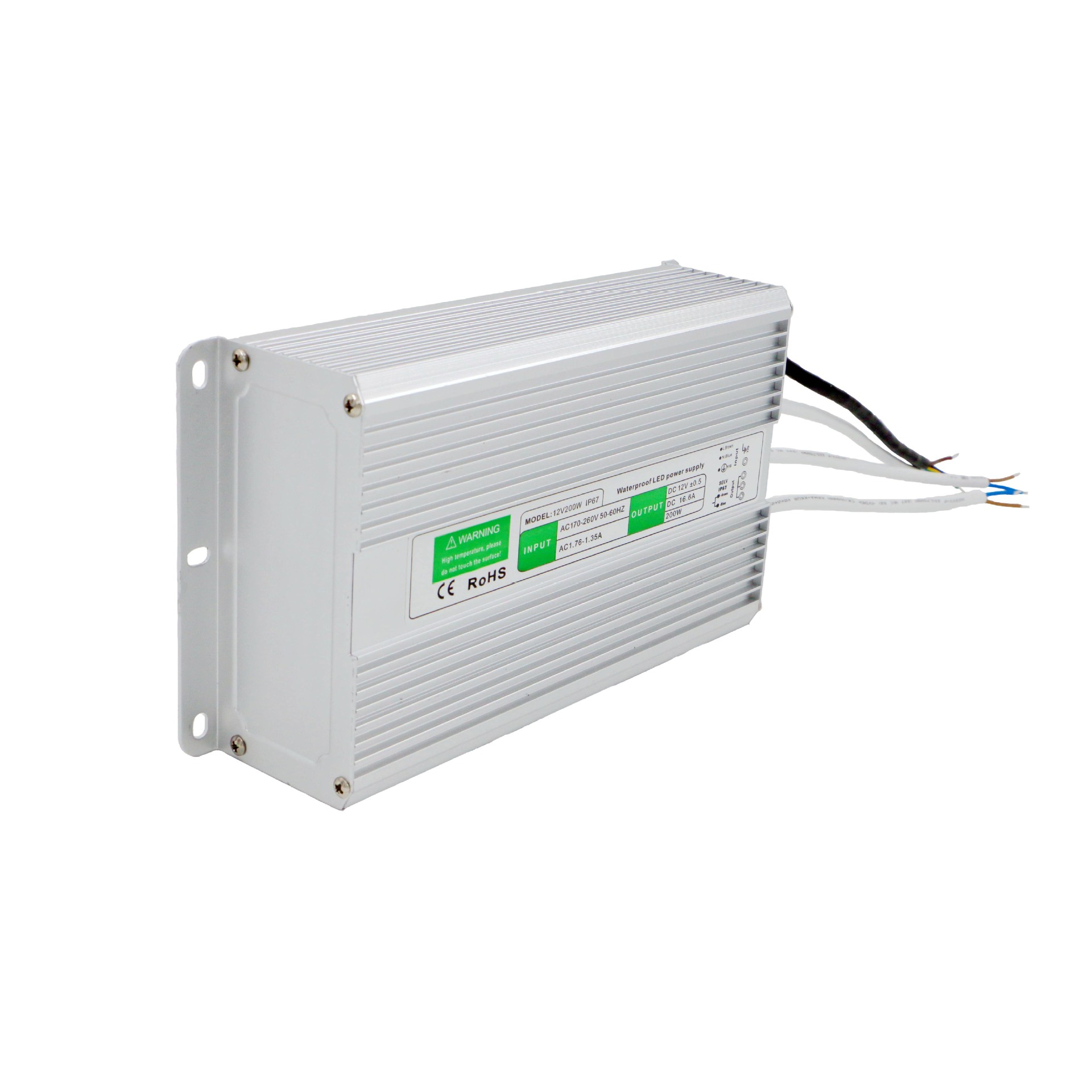 led防水开关电源24v30w直流变压器12v120w200w室外ip67防水电源