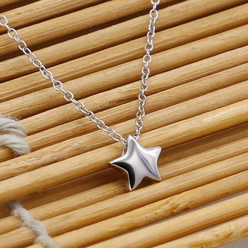 简约百搭星星项链女款s925纯银迷你小星星锁骨链韩版气质跨境直销
