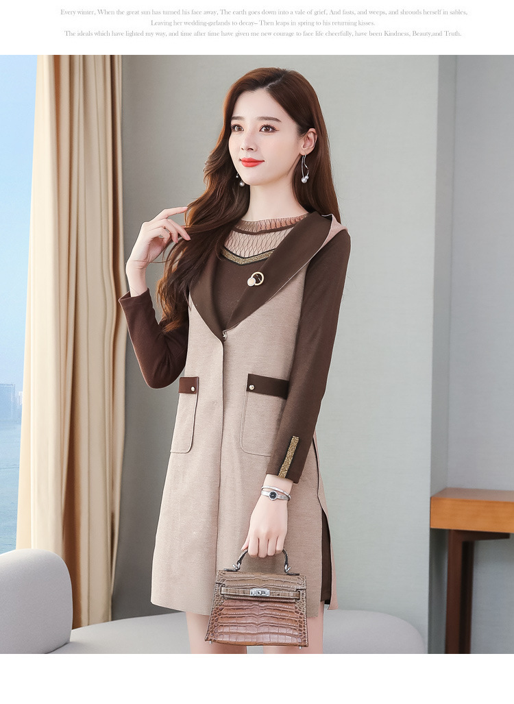 2019初秋套装女气质显瘦秋装年新款女人味时尚秋马甲连衣裙两件套