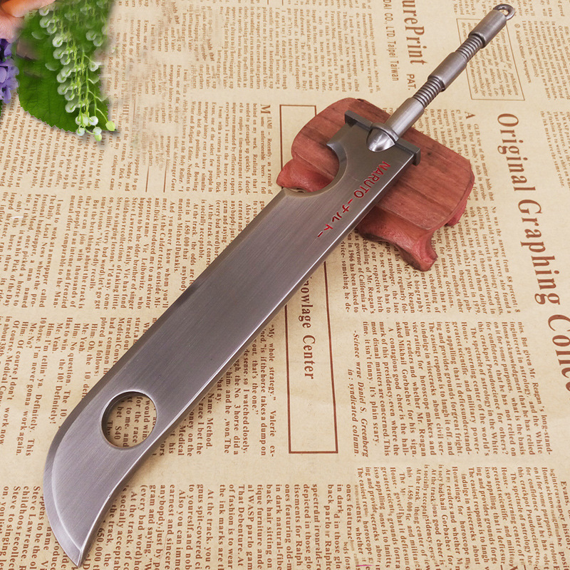 火影忍者仿真武器 再不斩大刀 四代目苦无 合金兵器 玩具摆件22cm