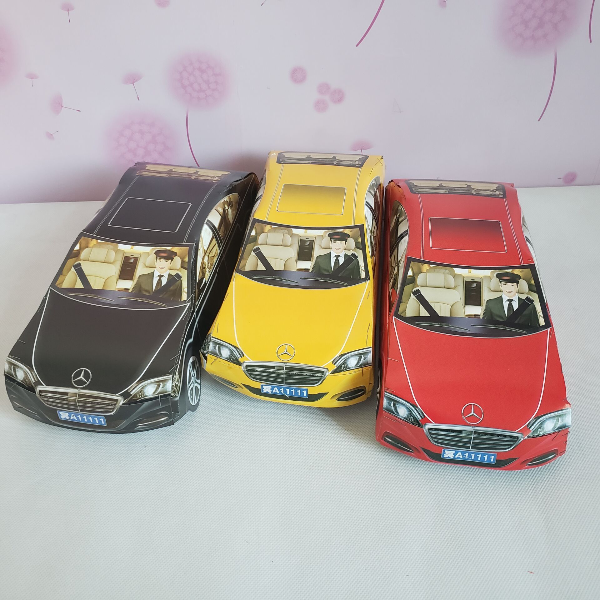 冥府纸奔驰汽车成品发阴间硬纸立体汽车烧七上坟祭祖烧纸冥币批发