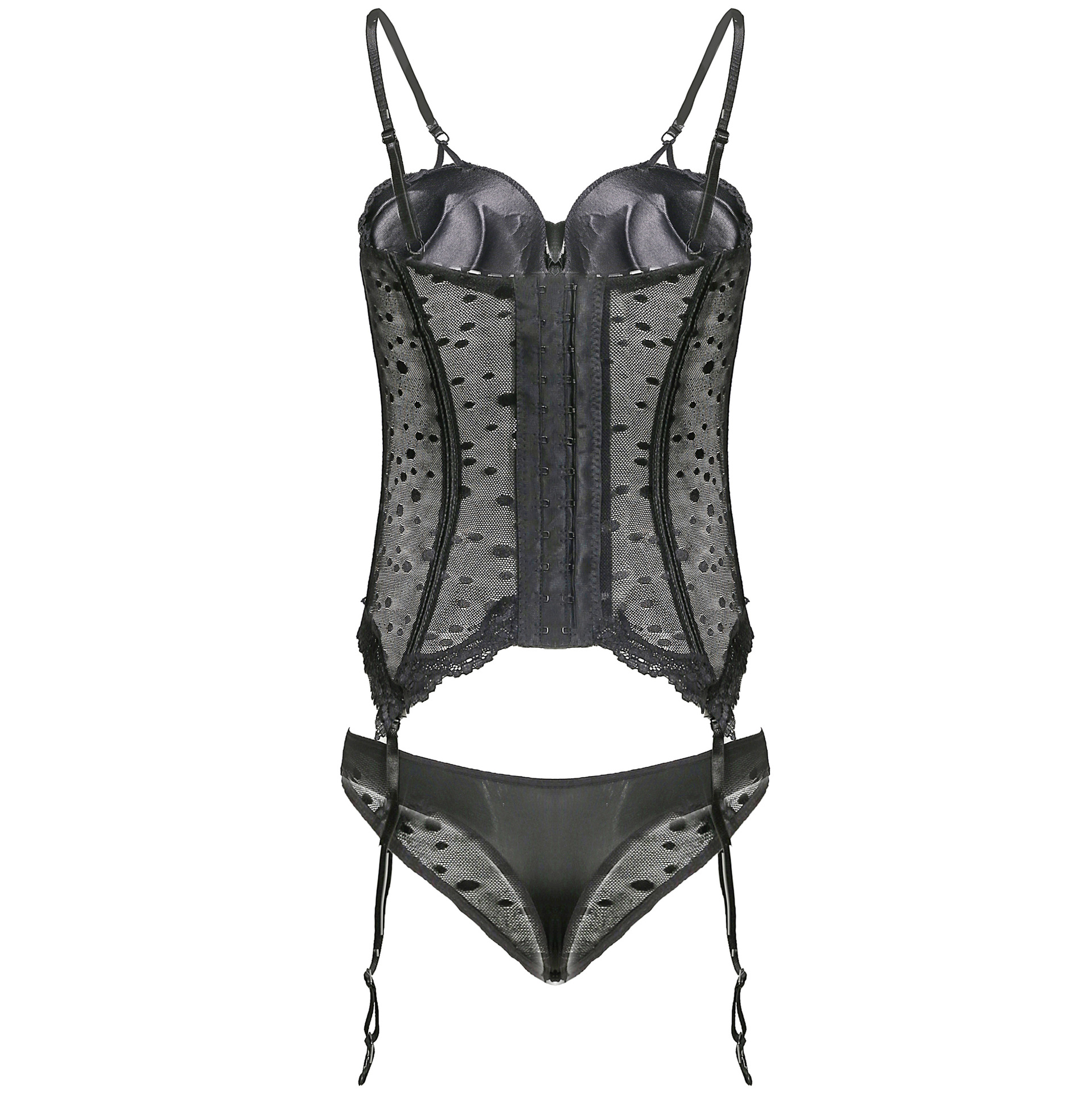 马甲情趣塑身内衣套装 欧美吊带女士收腹吊带内衣 紧身衣网纱装