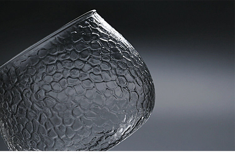 日式锤纹三件式泡茶杯 耐热玻璃杯透明茶杯带盖过滤水杯子 锤纹杯