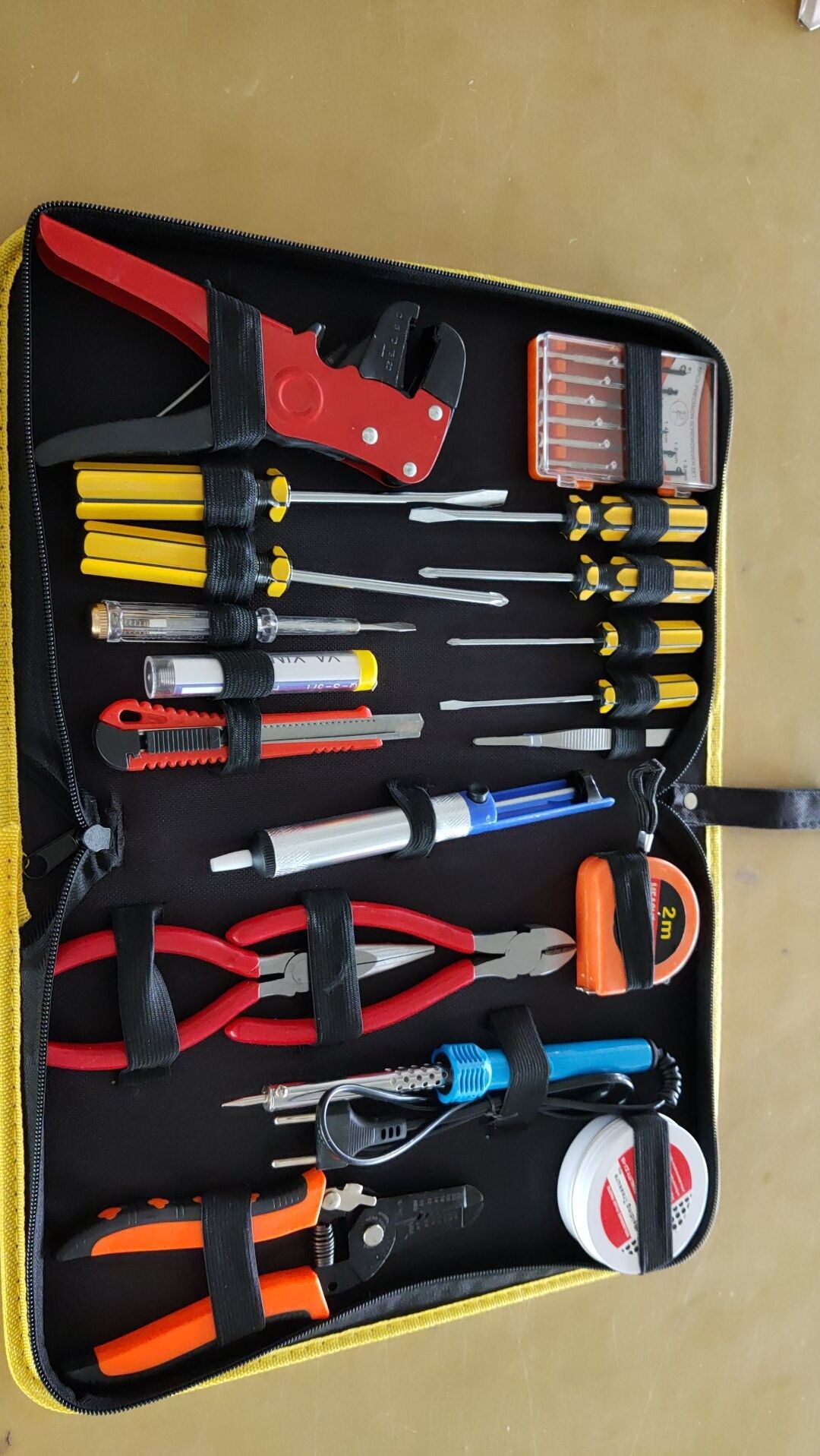 厂家直供25件套电讯组合工具套装电讯电工组套维修工具包手动工具-阿