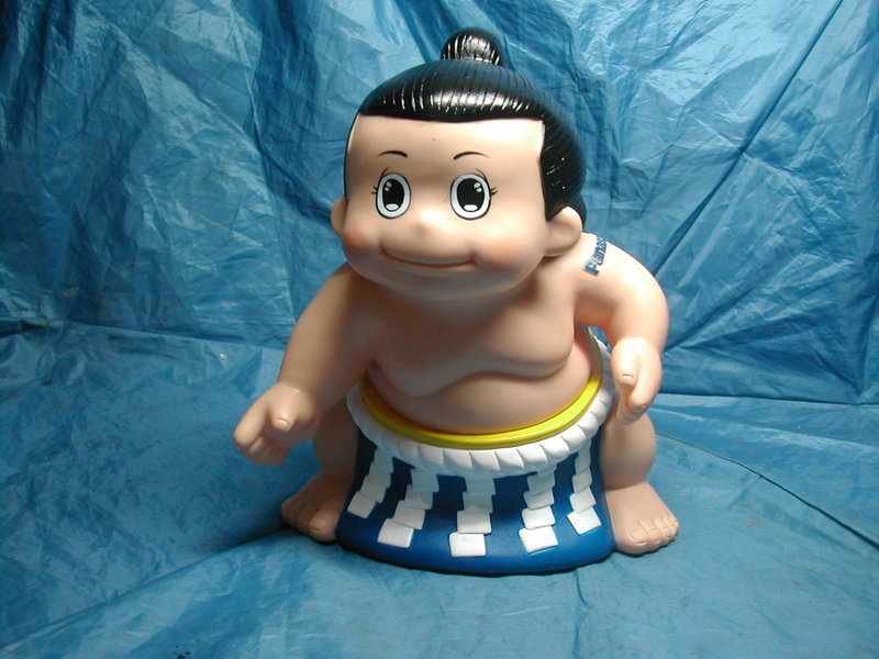 大力士相扑pvc卡通可爱人物公仔搪胶存钱筒比赛战斗体育比赛格斗