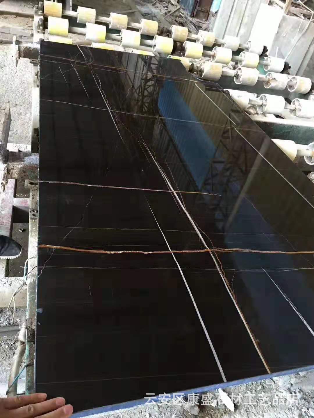 大量供应劳伦黑金大理石 黑金花石材