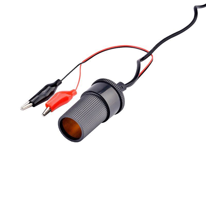 220v转12v美规点烟器2a点烟器 家用点烟器带线带夹子